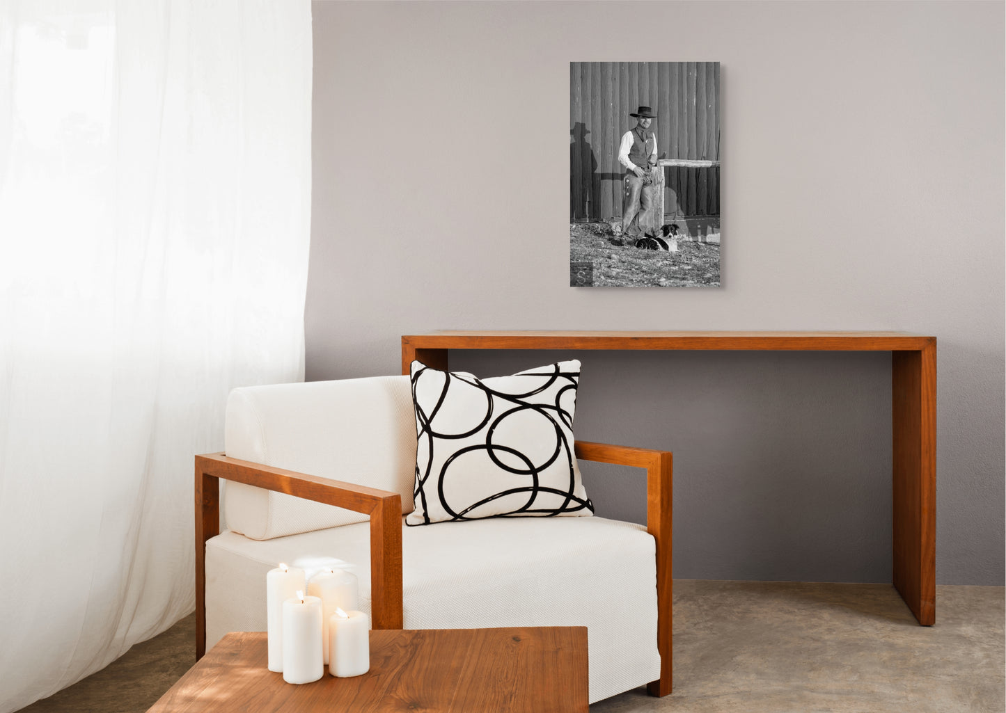 A cowboy and his cow dog. Western fine art photography captured by David Stoecklein.