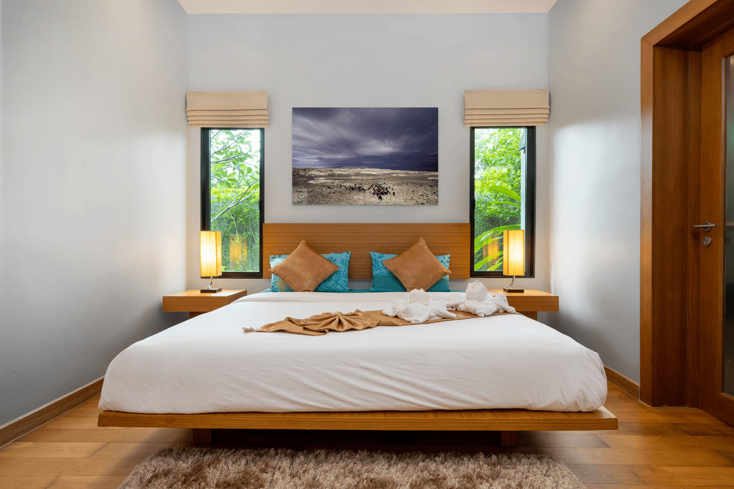 Horses file into the basin under stormy skies. Western Fine art photography by David Stoecklein.