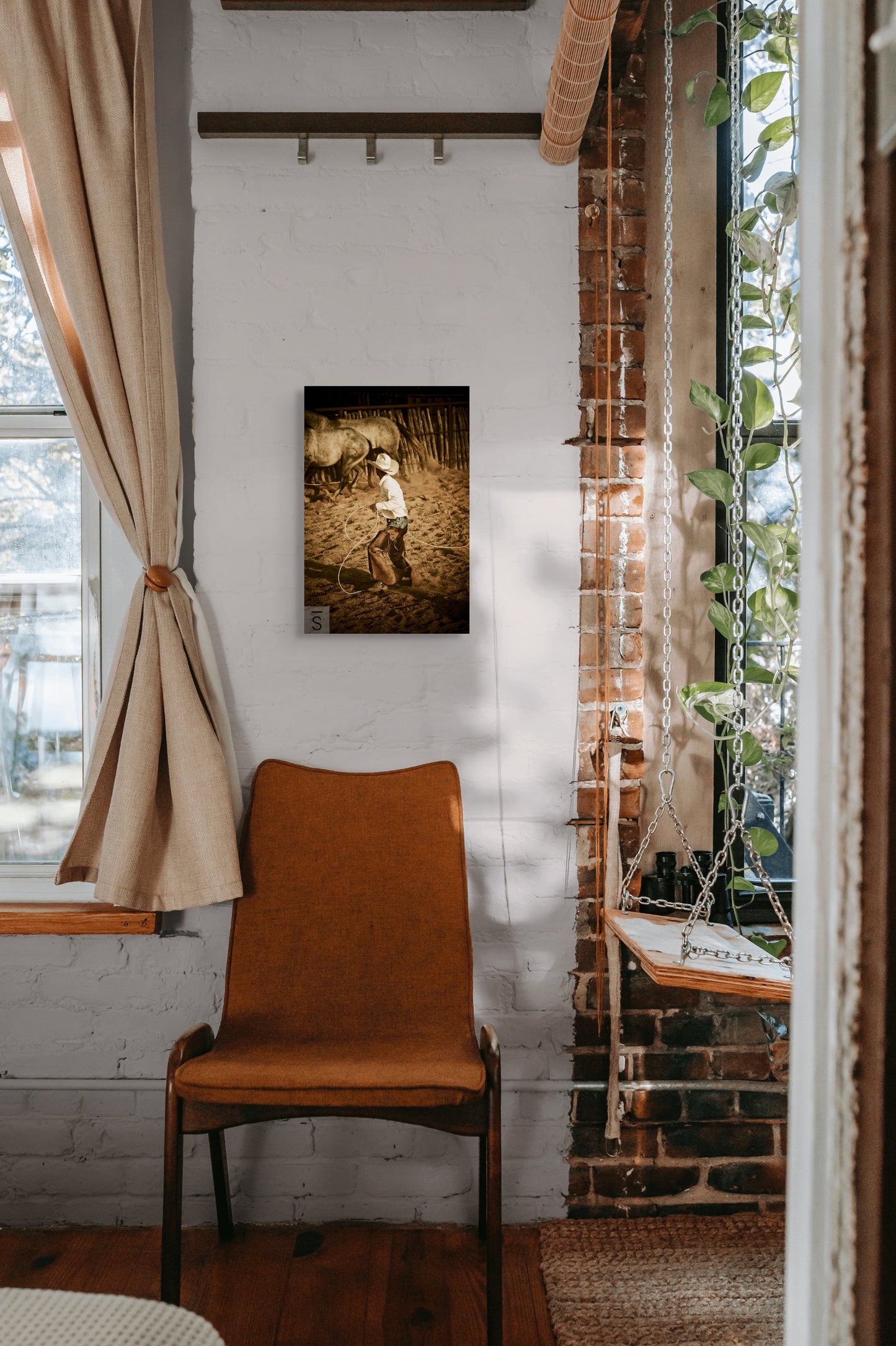 Western Fine Art Photography by David Stoecklein. Cowboy and Horses in the Round Pen.