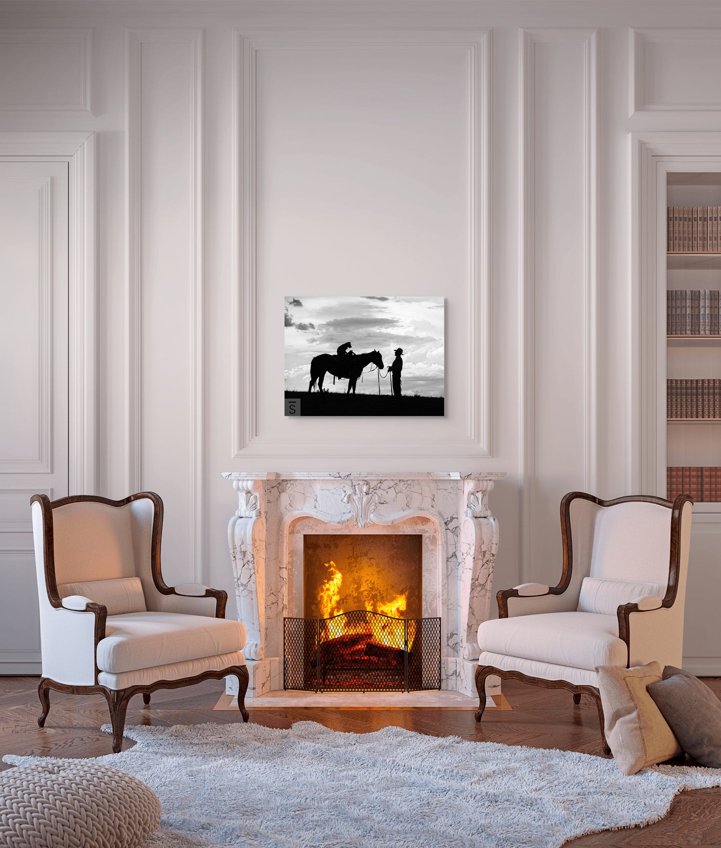 Western Fine Art Photography by David Stoecklein. A cowboy, his horse, and dog.