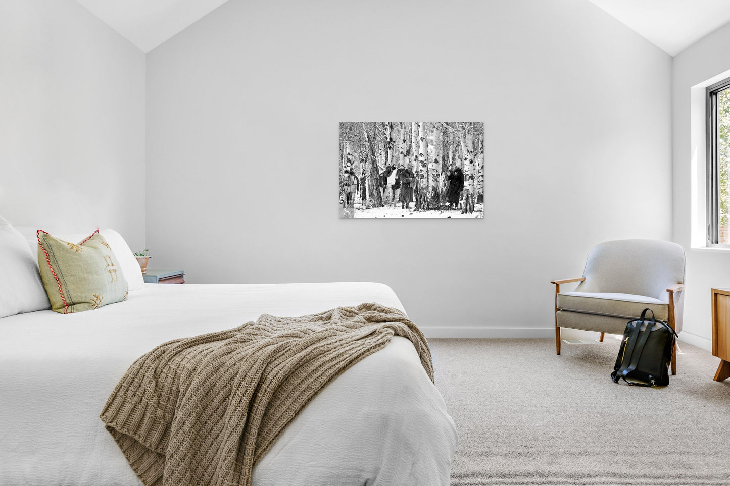 Warming Up Black and White Western Fine Art Photography by David Stoecklein features cowboys and horses.