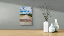 Load image into Gallery viewer, Western road and American flag, western fine art.
