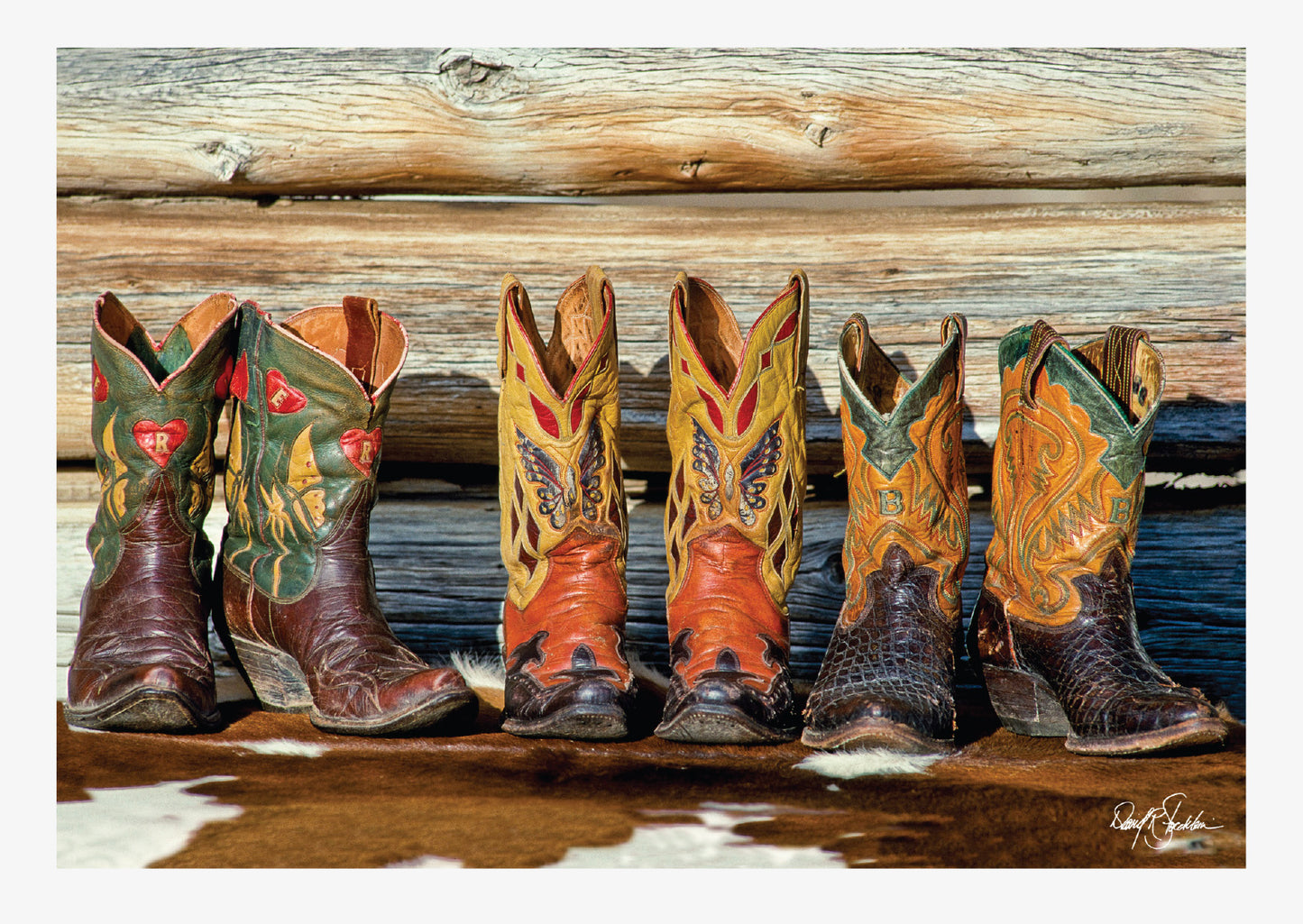 Western note cards featuring the western fine art photography of cowboy boots by David Stoecklein.