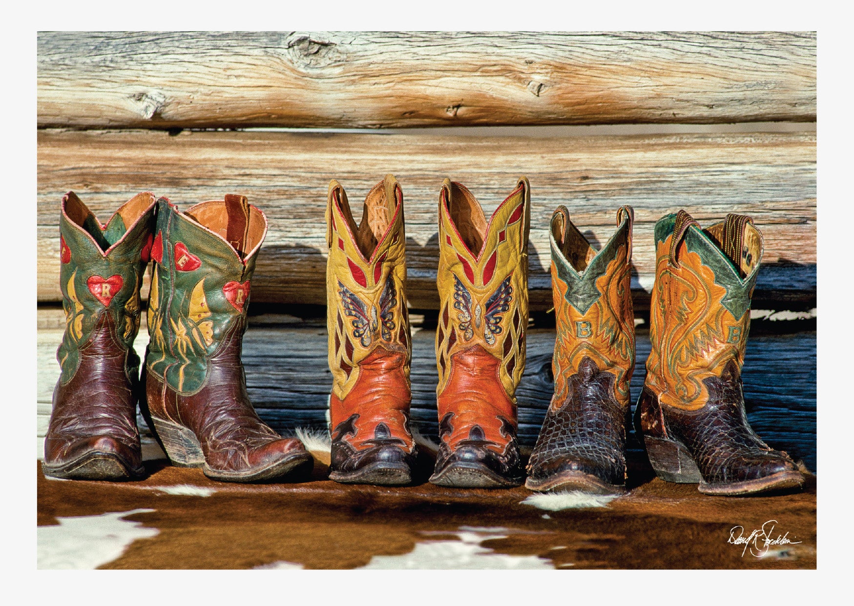 Western note cards featuring the western fine art photography of cowboy boots by David Stoecklein.