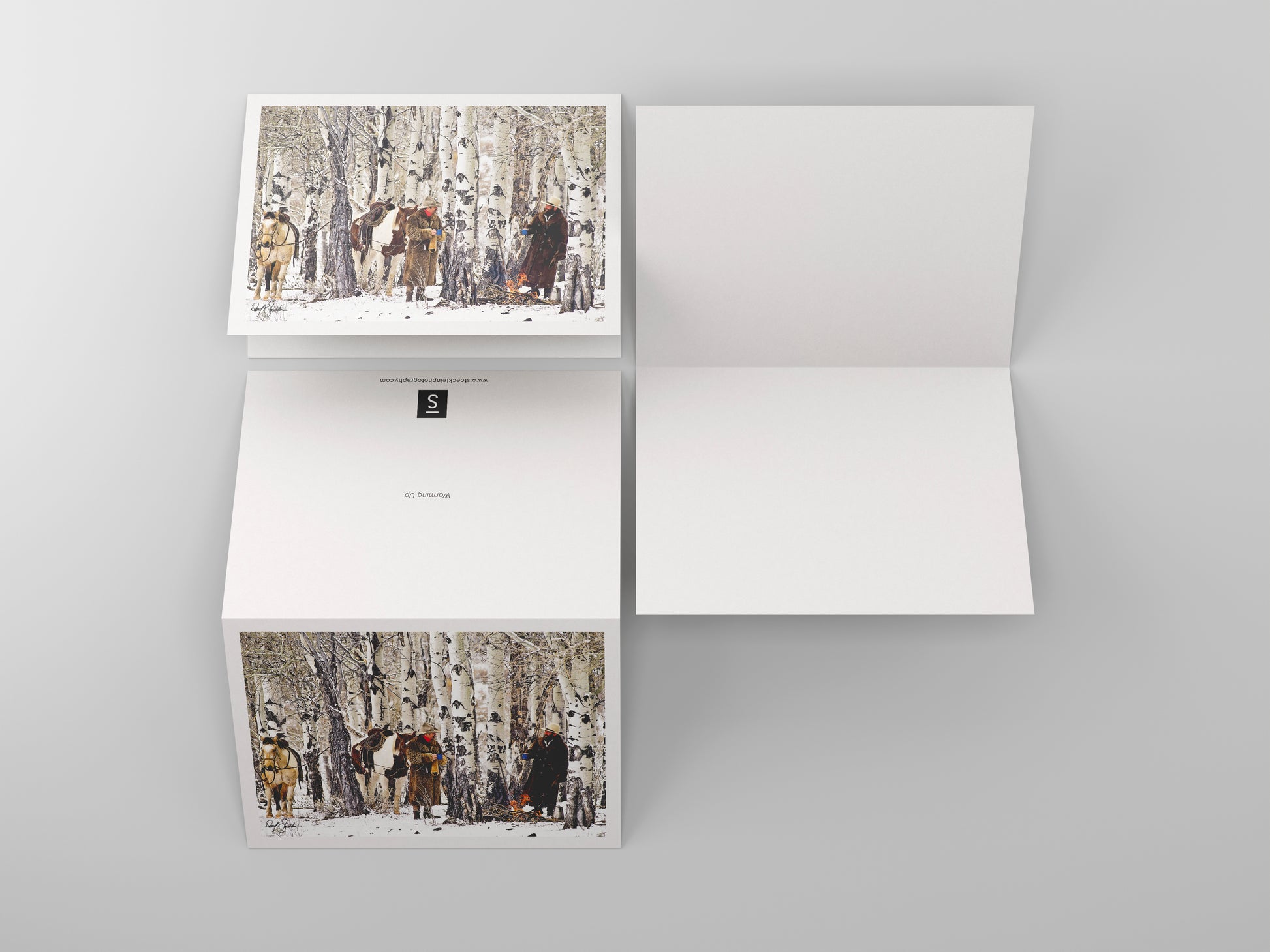 A winter, cowboy note card featuring the western fine art photography of David Stoecklein.