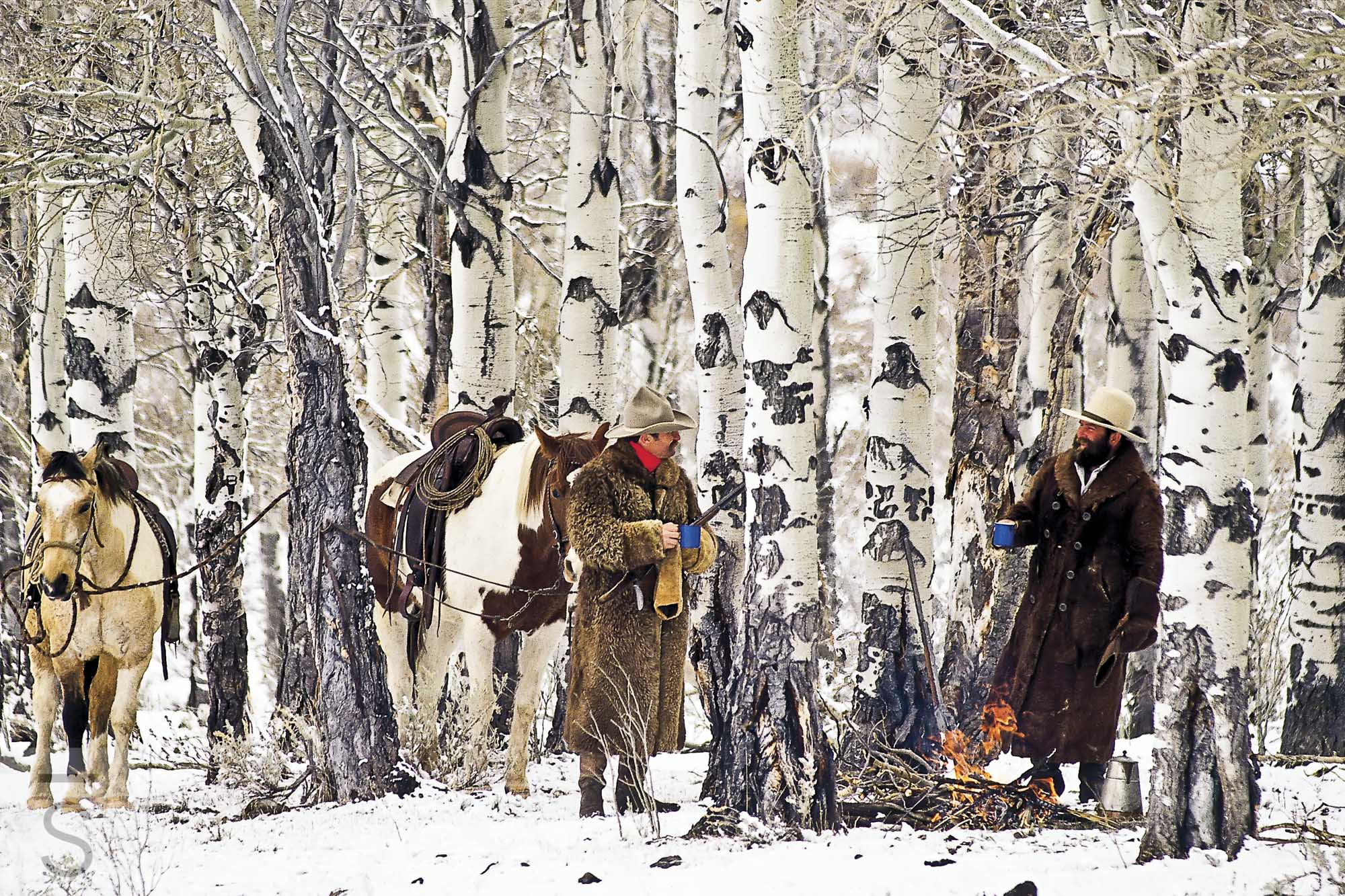 Limited Ed 1993 David Stoecklein Photographer Winters Chill 2024 Early Cowboy 24X36